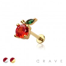 ORANGE (FRUIT) CZ TOP THREADLESS (PUSH IN) 316L SURGICAL STEEL LABRET SET